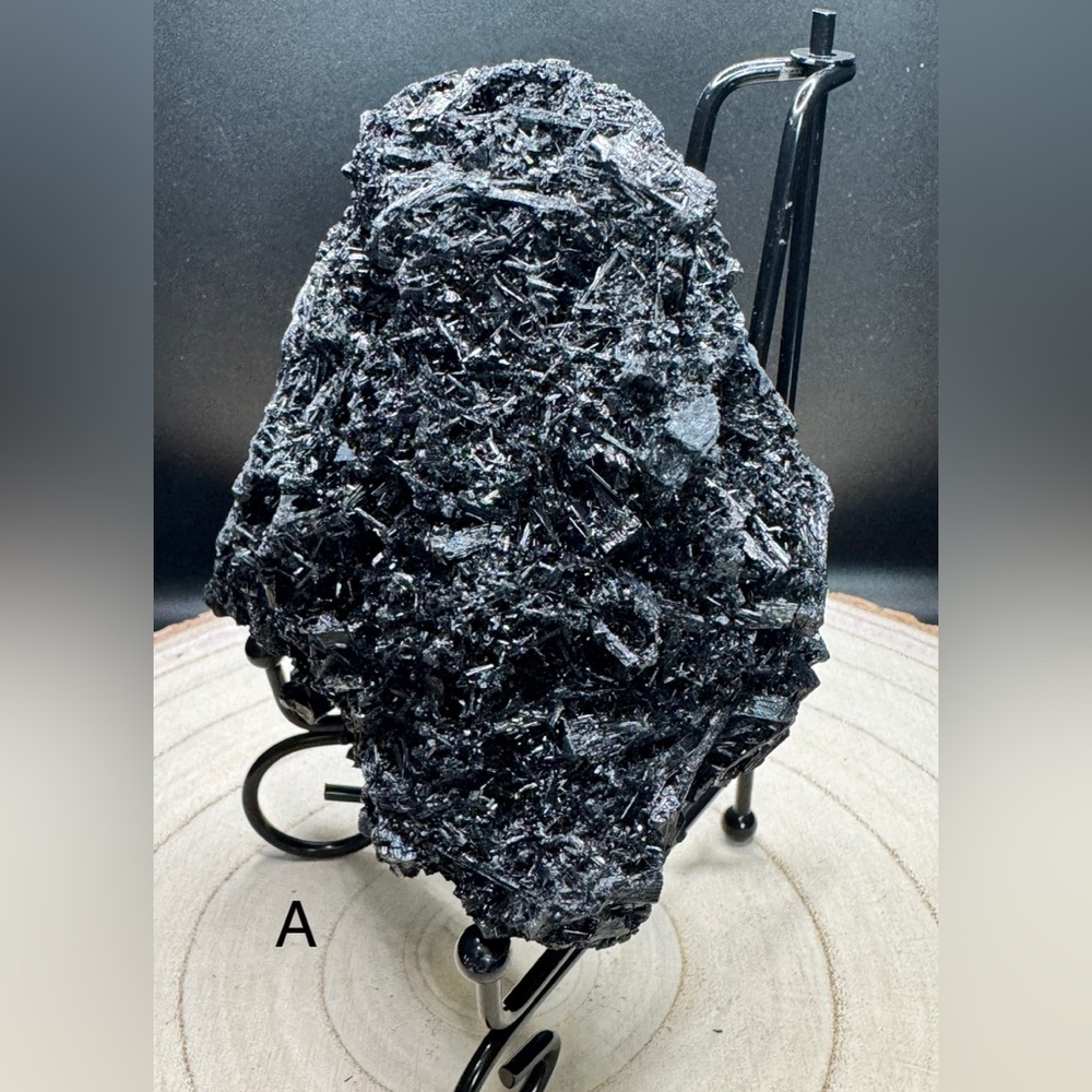1lb 15oz Black Druzy Tourmaline Specimen Cluster